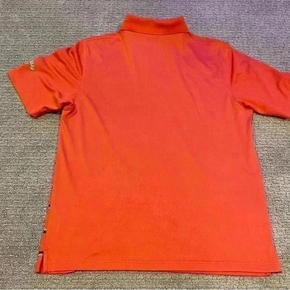 Callaway Polo Shirt Men Medium Tangerine striped Performance Golf - Picture 5 of 7